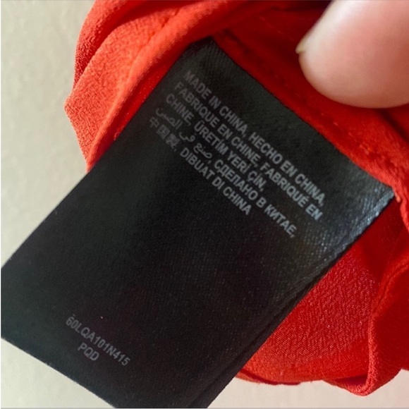 Bebe Red Peplum Halter Top with Fringe Front Detail - Picture 7 of 12